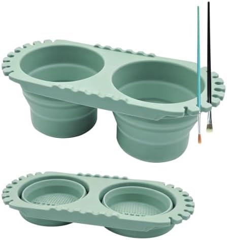 Paint Brush Cleaner Cup, Foldable Silicone Brush Cleaning Rinse Cup by Unknown