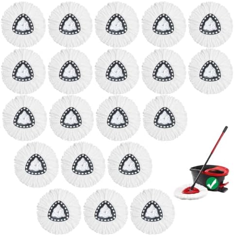 20Pack Spin Mop Replacement Heads, 100% Microfiber, Household Floor Cleaning by YEAZHEN