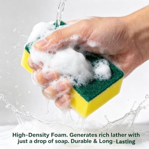 Heavy Duty Scrub Sponges for Dishwashing, Kitchen Sponges Non-Scratch - Image 2