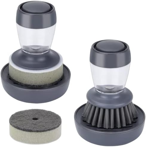 DAPOWER Dish Brush with Soap Dispenser, Kitchen Scrub Brush by DAPOWER