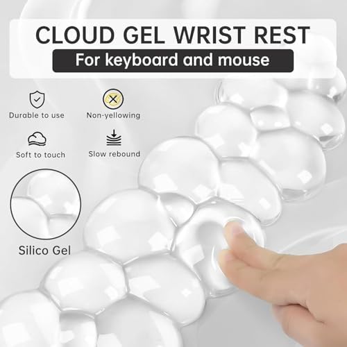 Mouse Pad with Wrist Rest, Soft Cloud Gel Keyboard Mouse Pad Set with Hand - Image 7