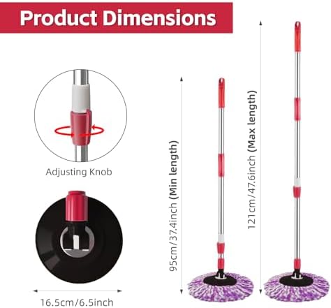 Spin Mop Replacement Handle 360 Degree Spin Mop Pole Handle Replacement - Image 2