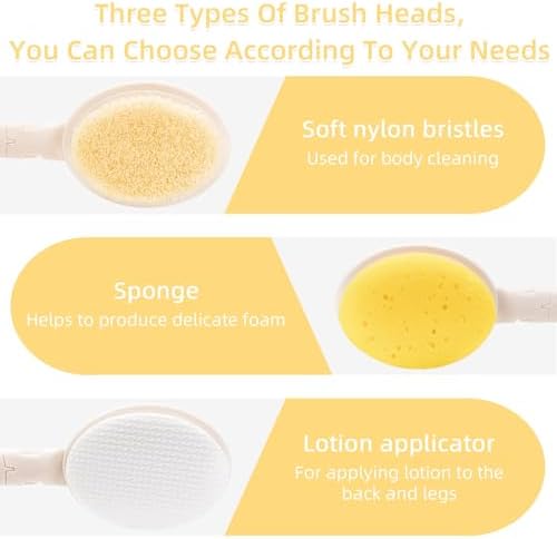 LFJ 19" Long Handle Shower Sponge Brush Set - Image 6