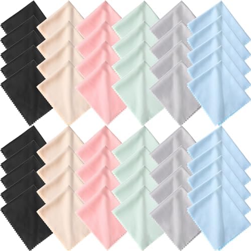 Frienda 50 Pcs Microfiber Glass Cleaning Cloths Lens, Light Color by Frienda