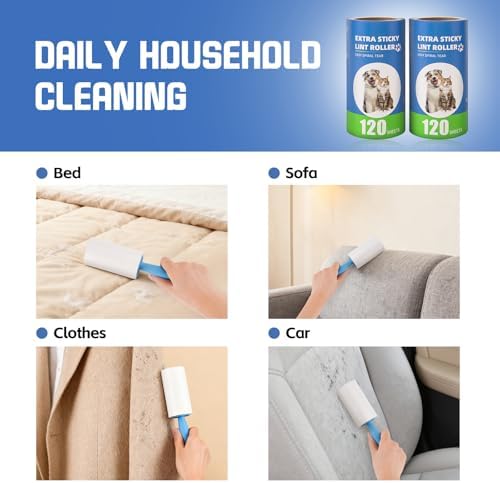 Lint Roller Refills with Handle 6 Pack - Image 6
