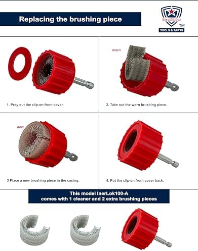1.0-Inch Copper Pipe Cleaner for Power Drill, Model InerLok100-A Cleans Copper - Image 3