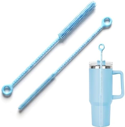 2Pcs Silicone Straw Cleaner Brush. Extra Long 12.6In Reusable Straw Brush by DEWJDFSC