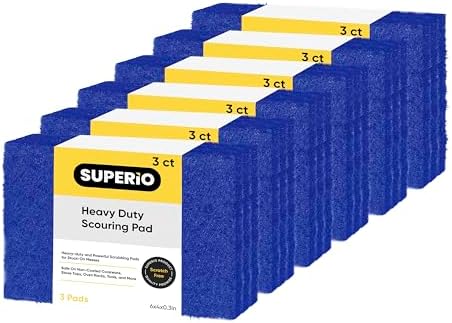 Scouring Pad Non-Scratching Scrubber Non-Scratch Cleaning Scrub Pads Heavy Duty by Superio