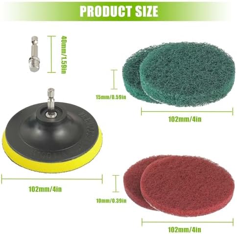 4 Inch Scrub Drill Brush Power Scouring Pads Household Cleaning Set - Image 2