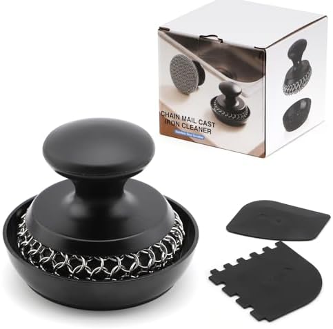Cast Iron Scrubber Cleaner, Chainmail Scrubber by SEFONE