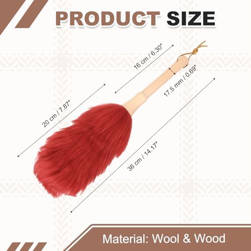 uxcell Wool Duster, 14.2" Natural Feather Cleaner Household Cleaning Duster - Image 2