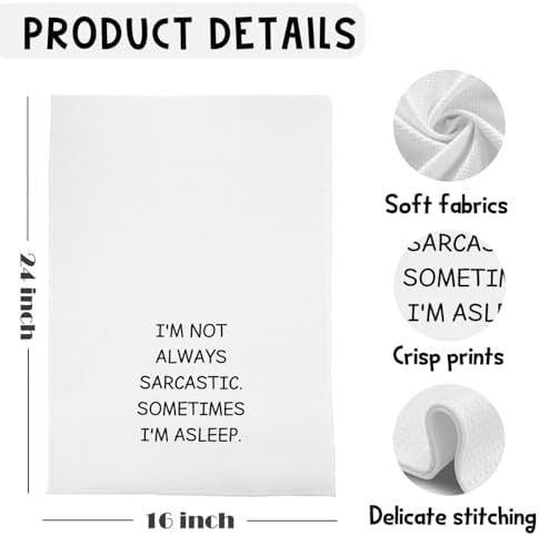 Funny Kitchen Towels, Sarcastic Humor Quote Dish Tea Towel - Image 5