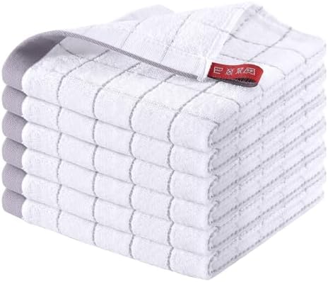 Homaxy 100% Cotton Terry Kitchen Dish Cloths, 6 Pack by Homaxy