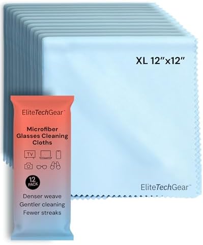 Elite Tech Gear Microfiber Cleaning Cloth, Eye Glasses Cleaner Cloth by EliteTechGear