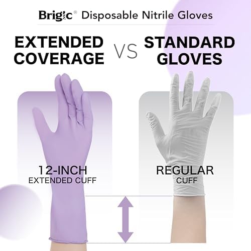 12 Inch Long Cuff Nitrile Gloves, Disposable Gloves - Image 2