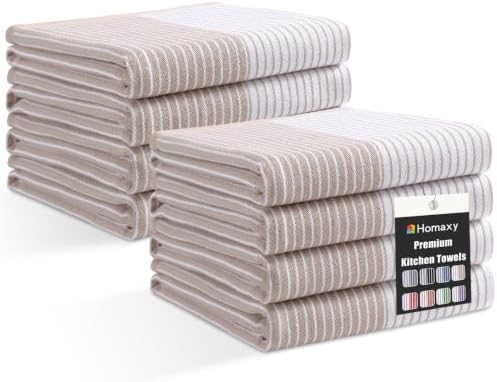 Homaxy Premium 100% Cotton Kitchen Towels 18"x28", 8 Pack by Homaxy