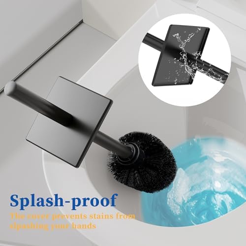 RUACQ Toilet Brush and Holder Set, Matte Black, 2 Pack - Image 4