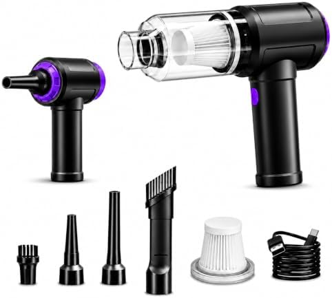 14.5KPA Computer Keyboard Vacuum Cleaner & 110000RPM Electric Air Duster 3-in-1 by Goweto