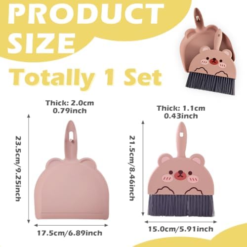 1 Set Small Broom Brush & Dustpan Set Table Cleaning Tools Bear - Image 2