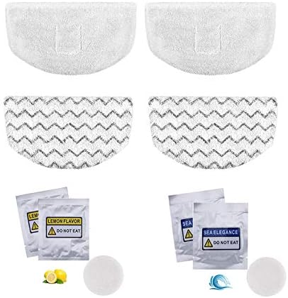 LeFix 4 Pack Washable Steam Mop Pads Replacement + 4 Fragrance Discs Compatible by Unknown