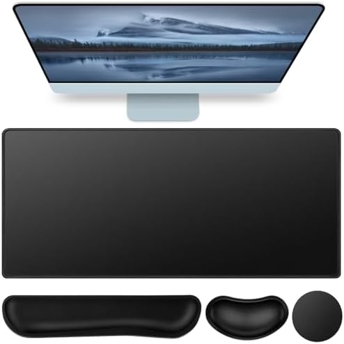 Mouse Pad Black, Mouse Pad by QOMOLAMA