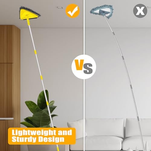 JEHONN Wall Mop with Long Handle 80 Inches, Upgraded 180° Collapsible Baseboard - Image 5