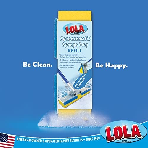 LOLA Squeeze Matic Butterfly Sponge Mop Refill, 4 Pack Replacement Head - Image 5