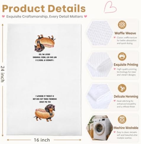 Funny Hot Dog Kitchen Towels Hostess Gift - Image 2