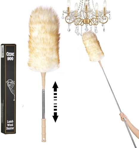 Lambswool Duster Extendable 22–55 Inch, Natural Wool Duster by Unknown