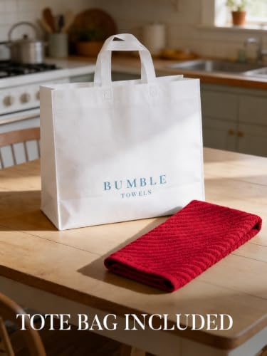 Bumble Kitchen Towels, 100% Cotton, Dish Towels Red - Image 7