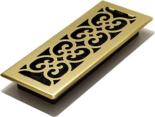 Decor Grates SPH412 Floor Register, Polished Brass Finish by DecorGrates