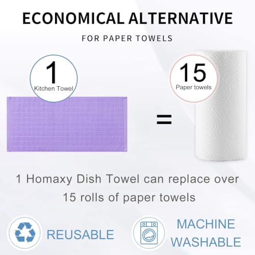 Homaxy 100% Cotton Terry Kitchen Towels, 4 Pack - Image 7