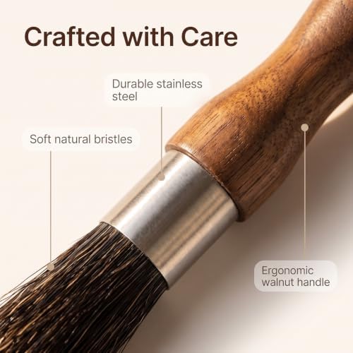 Coffee Grinder Cleaning Brush Espresso Cleaner Tool Wooden Handle w/Bag - Image 3