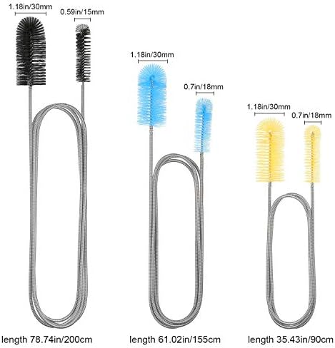 Patelai 3 Pcs Aquarium Filter Hose Brush Stainless Flexible 61 ''79 '' - Image 4