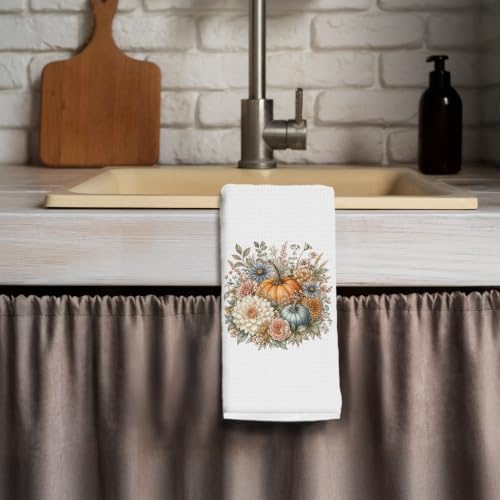 Floral Pumpkin Kitchen Towel Fall Decor - Image 3