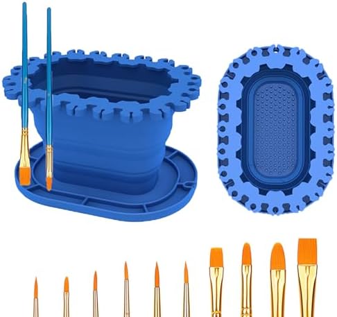 Paint Brush Cleaner Rinse Cup, Foldable Brushes Holder & Brush Cleaning Cup by SUWARMN