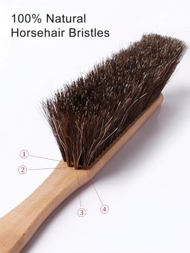 Horse Hair Bench Brush Soft Bristle Wood Handle - Image 4