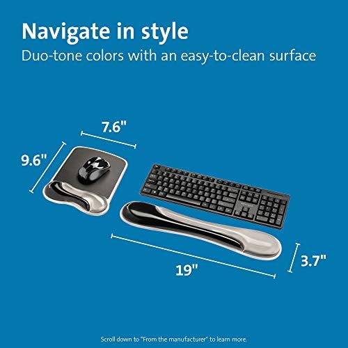 Kensington Mousepad and Wrist Rest, Gel Pillow, 11-2/5"Wx17-7/10"Lx1-7/10"H - Image 2