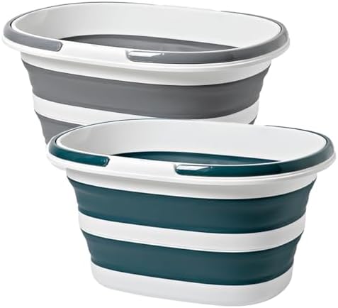 2 Pack 16L Foldable Household Mop Bucket, Collapsible Cleaning Bucket, Easy by ANNIYA