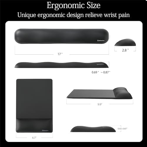 UnivoColors Design-Wave Set of Keyboad Wrist Rest & Mouce Pad, Artificial - Image 5