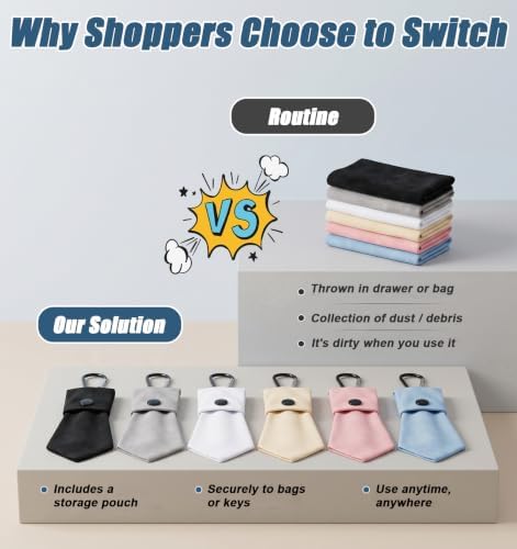 6 Pack Glasses Cleaning Cloth, Eye Glass Cloth Microfiber Reusable - Image 3