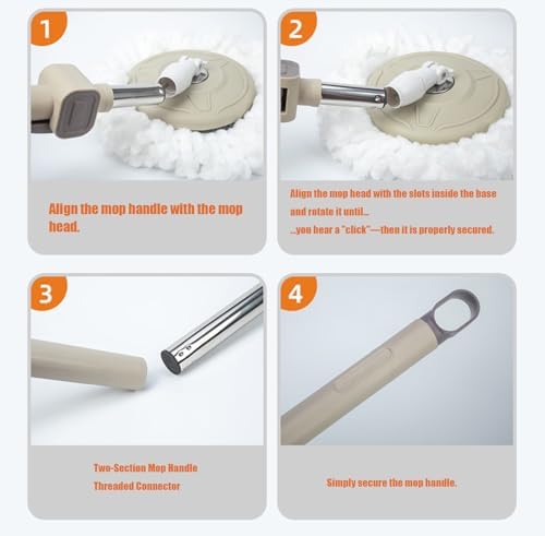 A, Mop 360° Sturdy Stainless Steel Rotating Rod, Set - Image 4