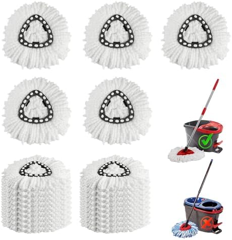10 Pack Spin Mop Refills, 100% Microfiber Spin Mop Replacement Head by YGPHO