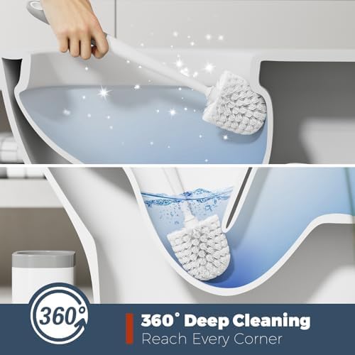 Holaloha Toilet Brush and Holder Set, Space Saving, 4 Pack - Image 2