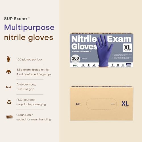 Supmedic SUP Exam Plus® Nitrile Gloves, Powder-Free Disposable Lab Violet - Image 6