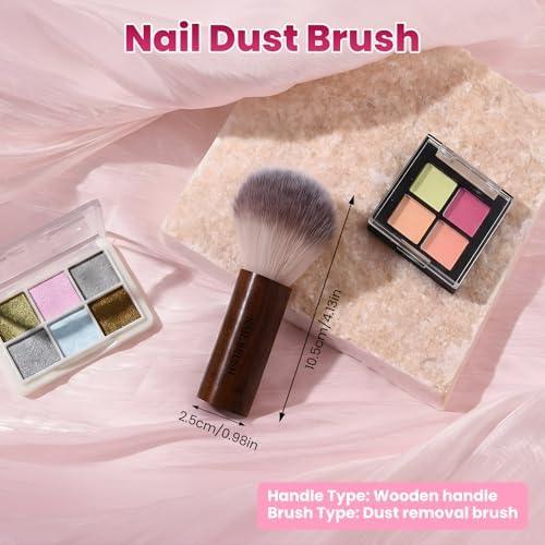 BQAN Nail Dust Brush Wooden Handle Soft Bristle - Image 2