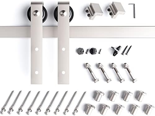 EaseLife 12 FT Brushed Nickel Sliding Barn Door Hardware Track Kit, Basic J - Image 7
