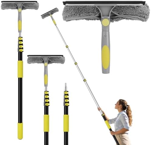 Window Squeegee with Extension Pole, 20FT Reach Squeegee by Orvella