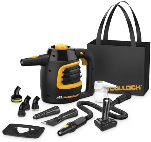 McCulloch MC1230 Handheld Steam Cleaner, 11 Accessories, 10 Min Runtime by McCulloch