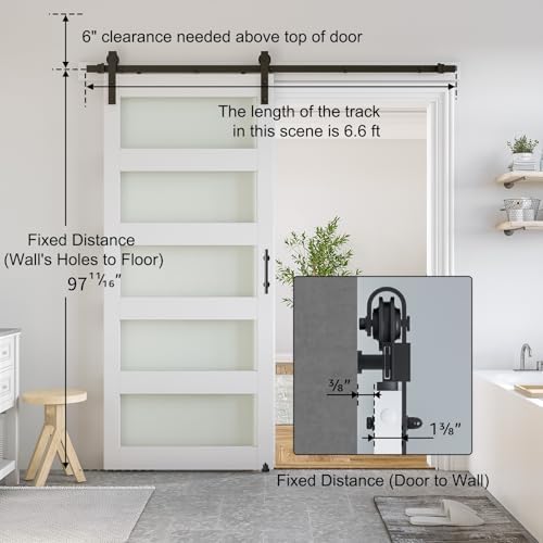 SMARTSTANDARD 36 x 96 in Glass Barn Door - Image 3